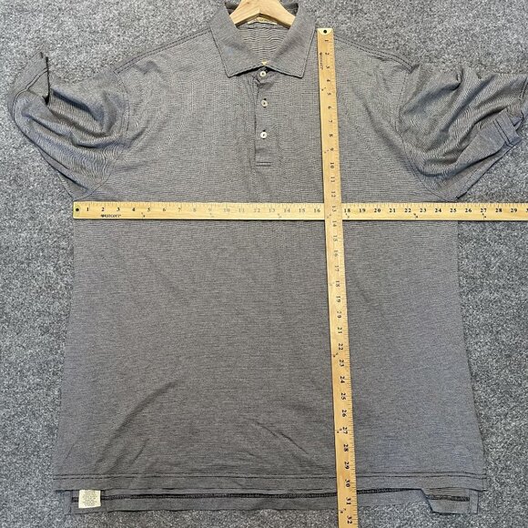 Vintage Peter Millar Mens XL Gray Double Mercerized Cotton Golf Polo Shirt - Picture 5 of 5